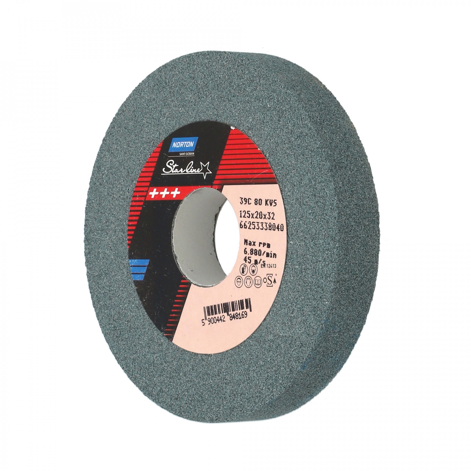 Norton Starline Szilícium-karbid köszörűkorong Ø125x20x32 mm 39C 80 K VS, 2 db/csomag termék fő termékképe