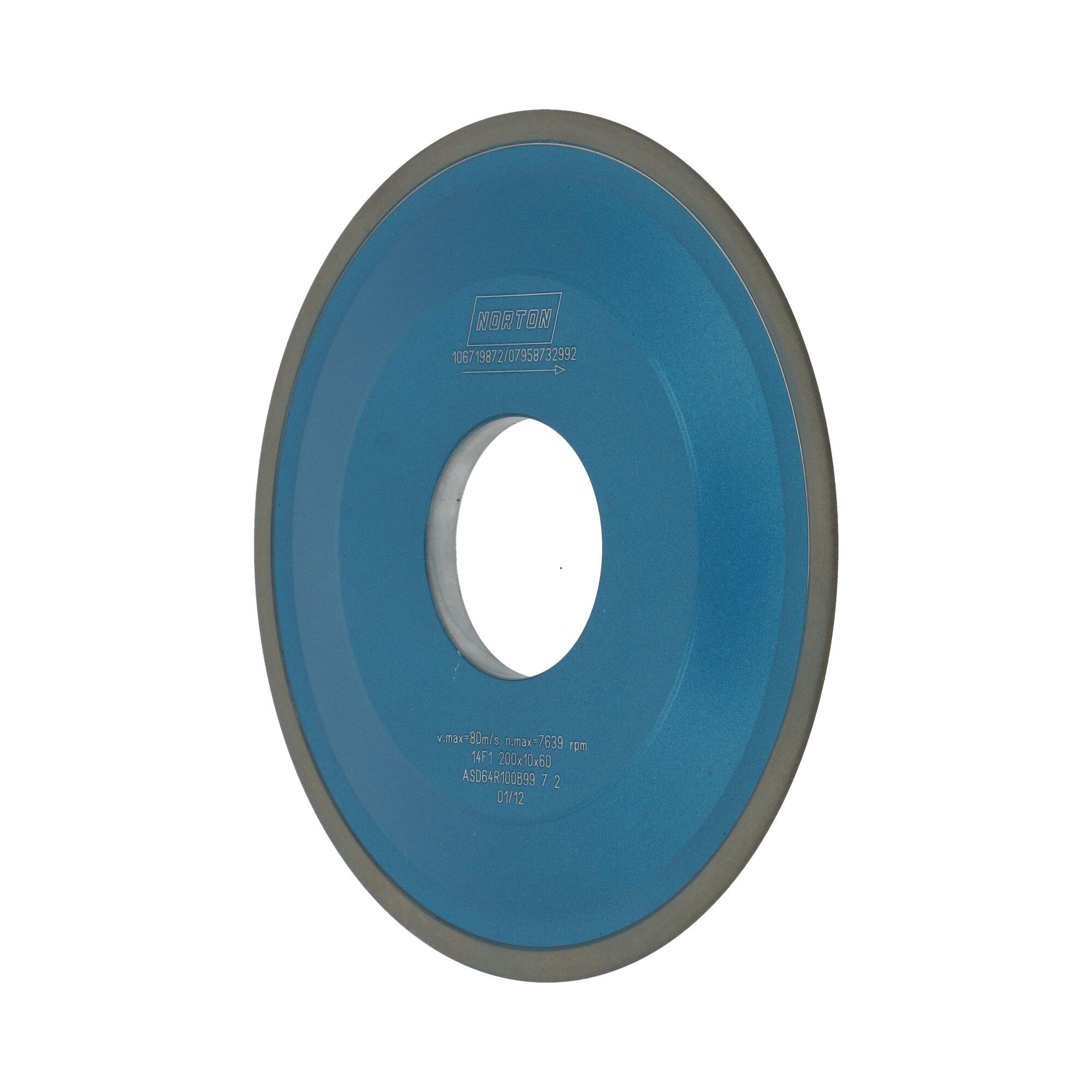 Norton Gyémánt köszörűkorong Ø200x2x7 mm ASD64 R100 B99 termék fő termékképe