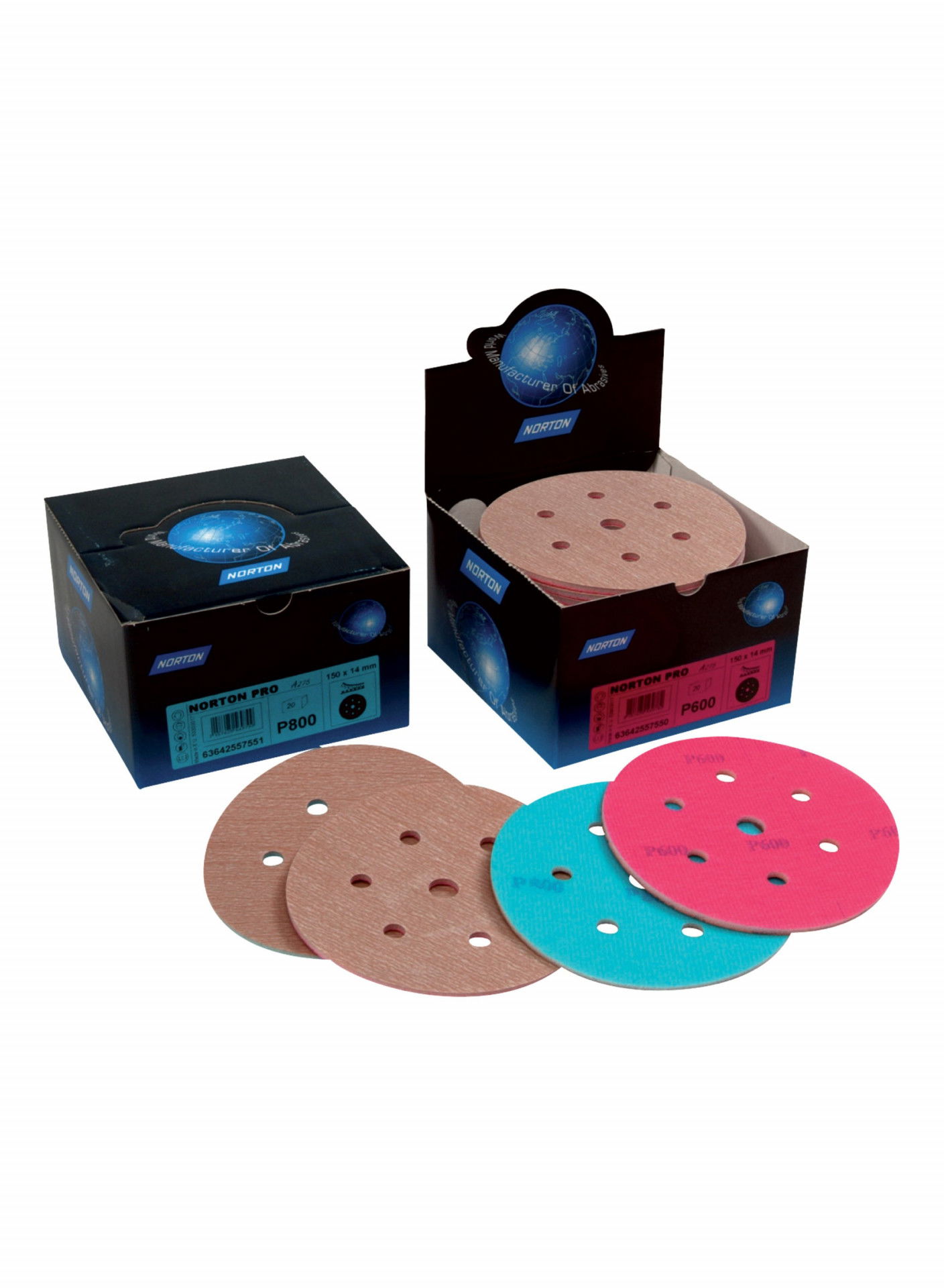 Norton Pro Soft Touch A275 csiszolókorong Ø150x14 mm 6+1 lyukas P400, 20 db/csomag termék fő termékképe