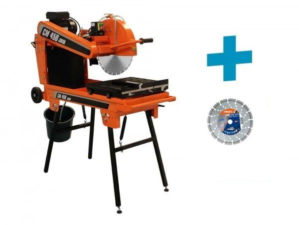 Norton Clipper CM 450 Junior vizes téglavágó gép + Pro Universal Laser vágókorong termék fő termékképe