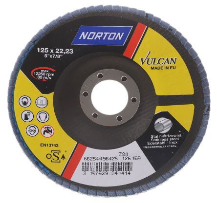 Norton Vulcan R82B lamellás csiszolókorong Ø125x22mm P80 termék fő termékképe