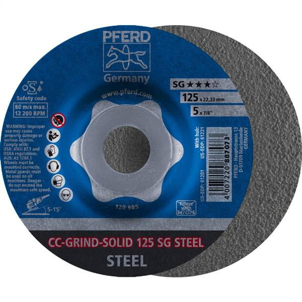 Pferd Csiszolókorong CC-GRIND-SOLID 125 SG STEEL termék fő termékképe