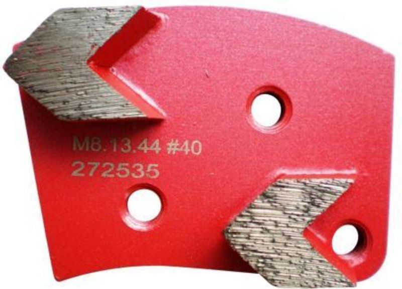 Corax Pro 8508 Gyémánt betoncsiszoló szegmens nyíl alakú,3 lyukú, M8/QC, közepes, jobbos 40x10x10 mm P40 termék fő termékképe