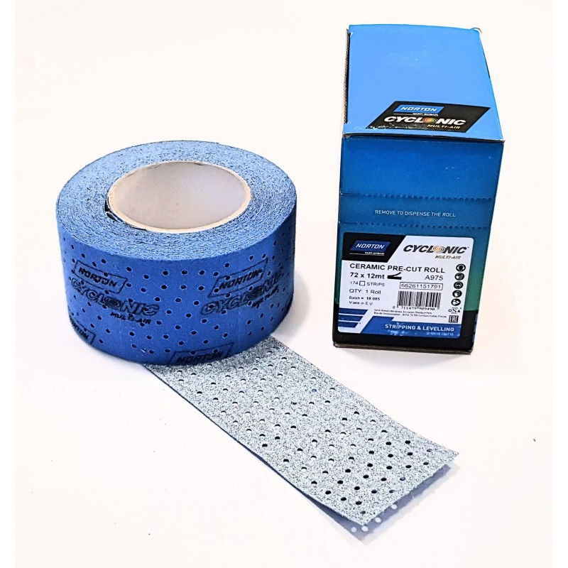 Norton Cyclonic Multi-Air gyalupapírok tekercsben 72mmx12m kék, 4 db/csomag termék fő termékképe