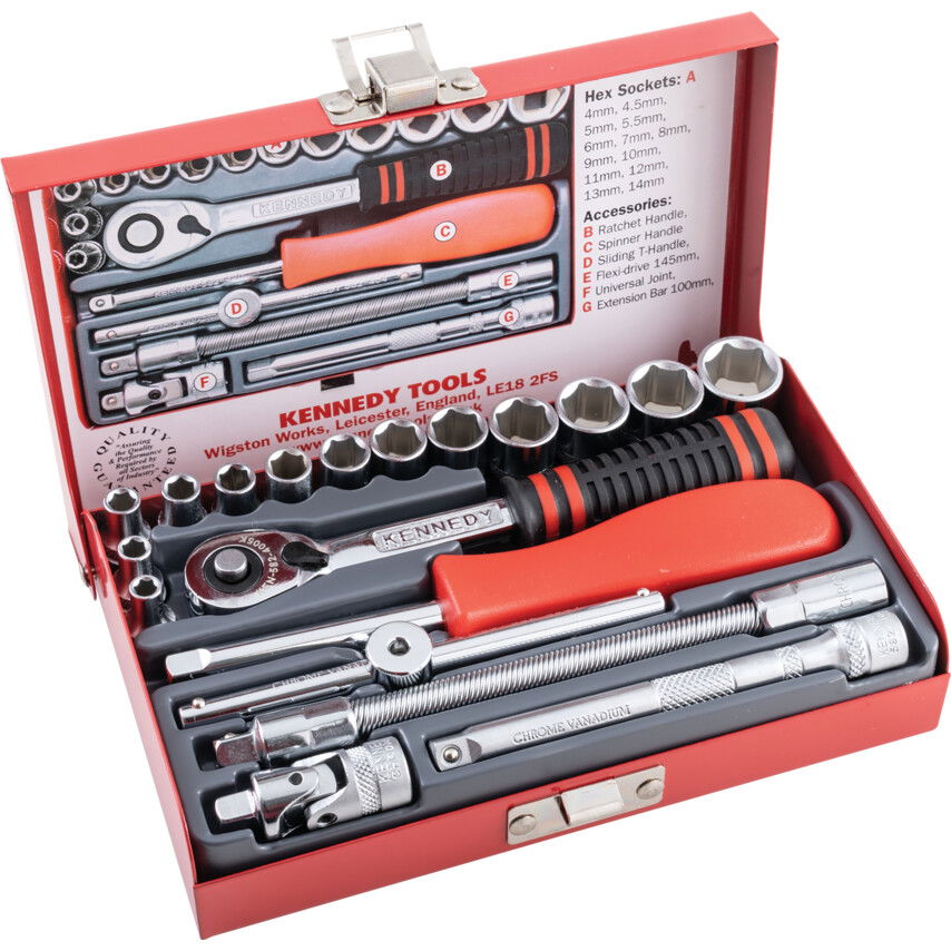 MINI METRIKUS DUGÓKULCS KÉSZLET 1/4" MEGHAJTÓVAL 19 DB-OS termék fő termékképe