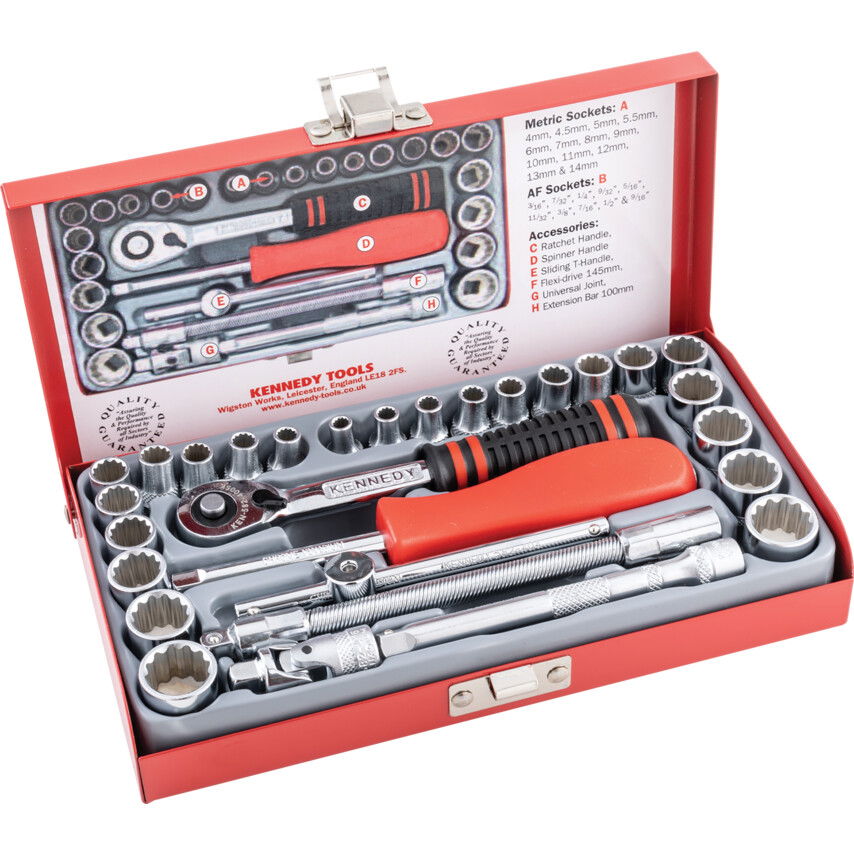 MINI METRIKUS/AF DUGÓKULCS KÉSZLET 1/4" MEGHAJTÓVAL 29 DB-OS termék fő termékképe