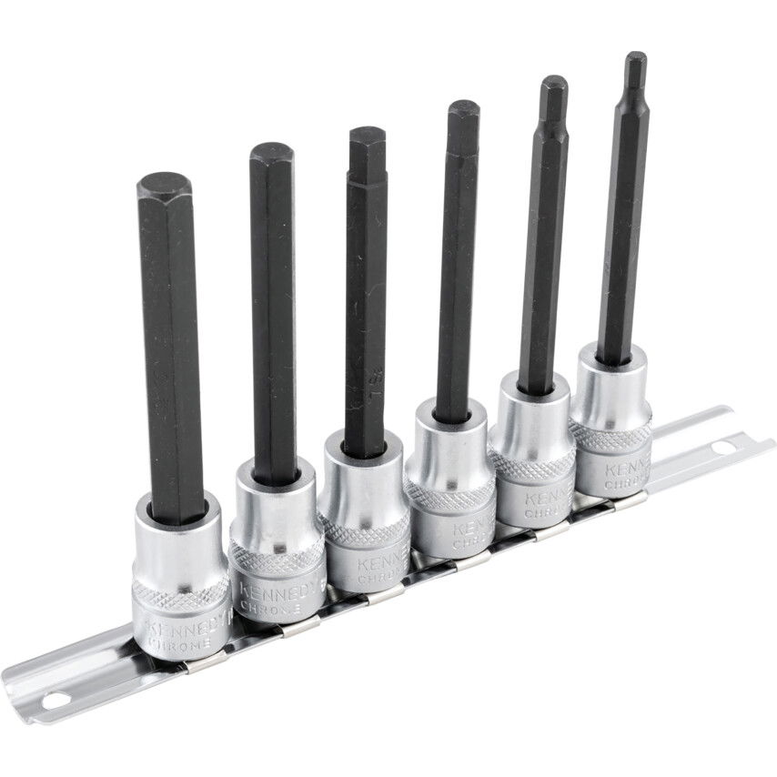 4-10MMX100MM HATSZÖGŰ FELTŰZHETŐ CSAVARBEHAJTÓ KÉSZLET 3/8" MEGHAJTÓVAL (6 DB-OS) termék fő termékképe