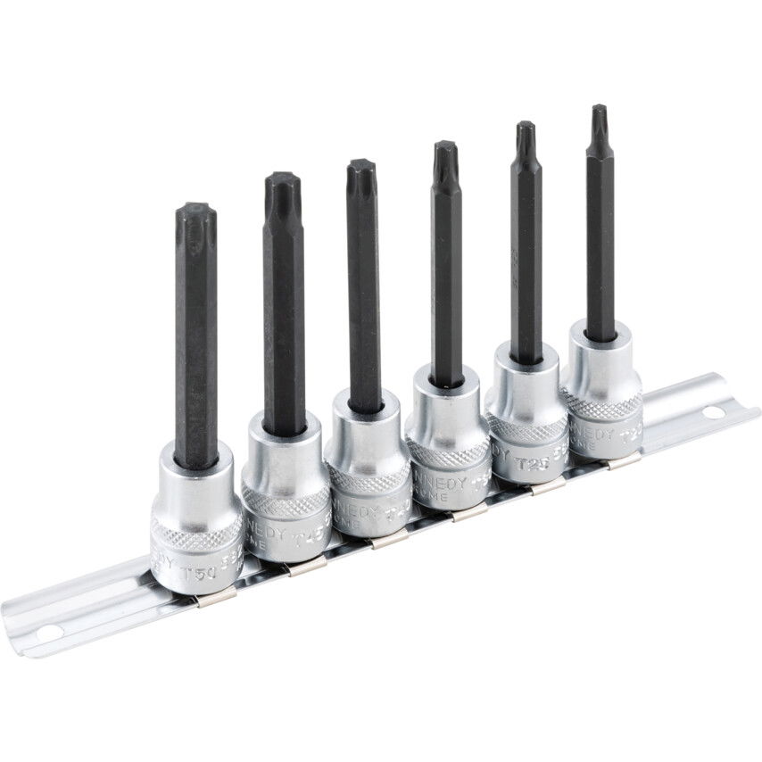 T20-T50 X 95MM TORX FELTŰZHETŐ CSAVARBEHAJTÓ KÉSZLET 3/8" MEGHAJTÓVAL (6 DB-OS) termék fő termékképe