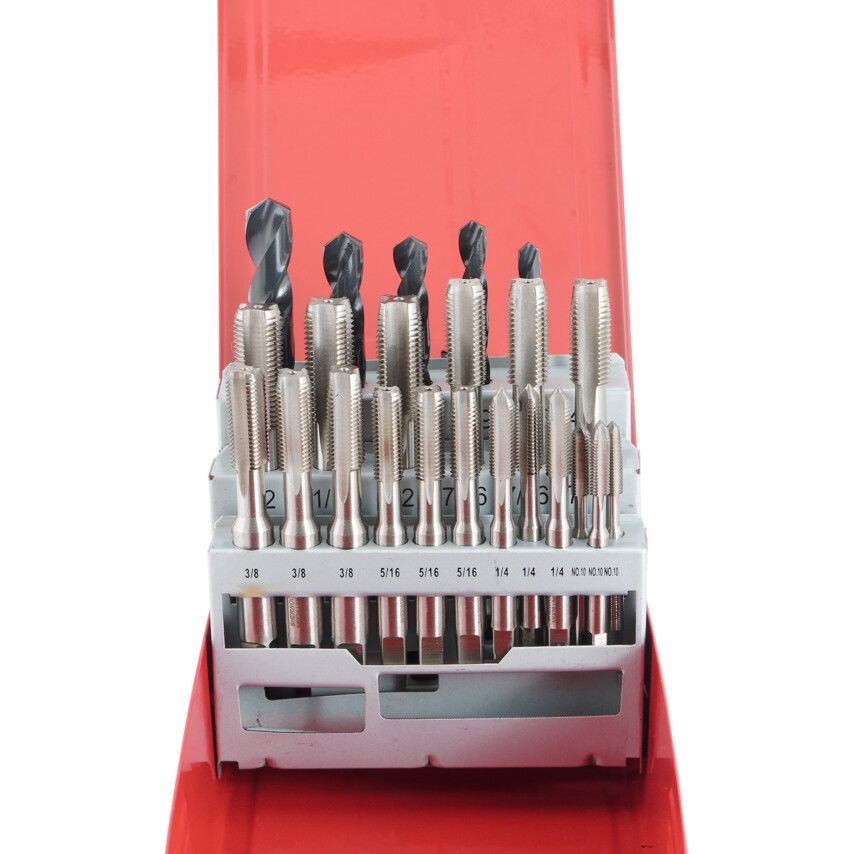 24 DB-OS HSS UNF CSIGAFÚRÓ & MENETFÚRÓ KÉSZLET NO10 - 1/2" termék fő termékképe
