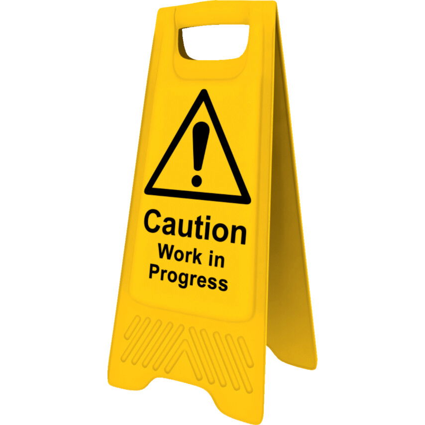 IPARI MEGÁLLÍTÓ TÁBLA ANGOL SZÖVEG:  CAUTION WORK IN PROGRESS termék fő termékképe