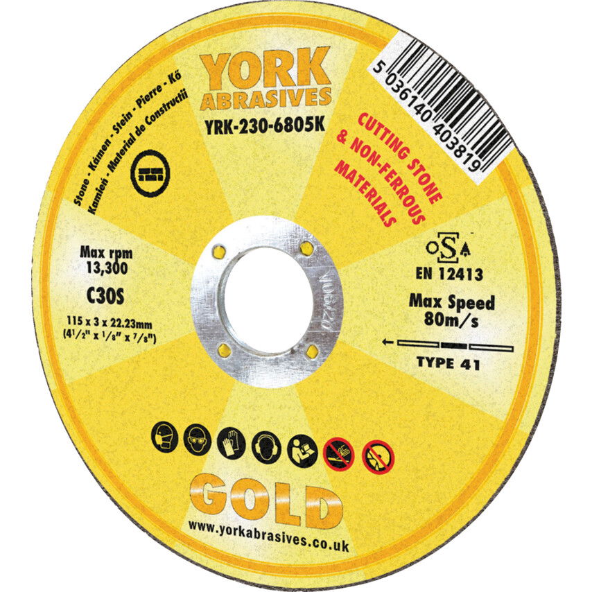 115X3X22.23MM C30S LAPOS VÁGÓKORONG KŐHÖZ termék fő termékképe
