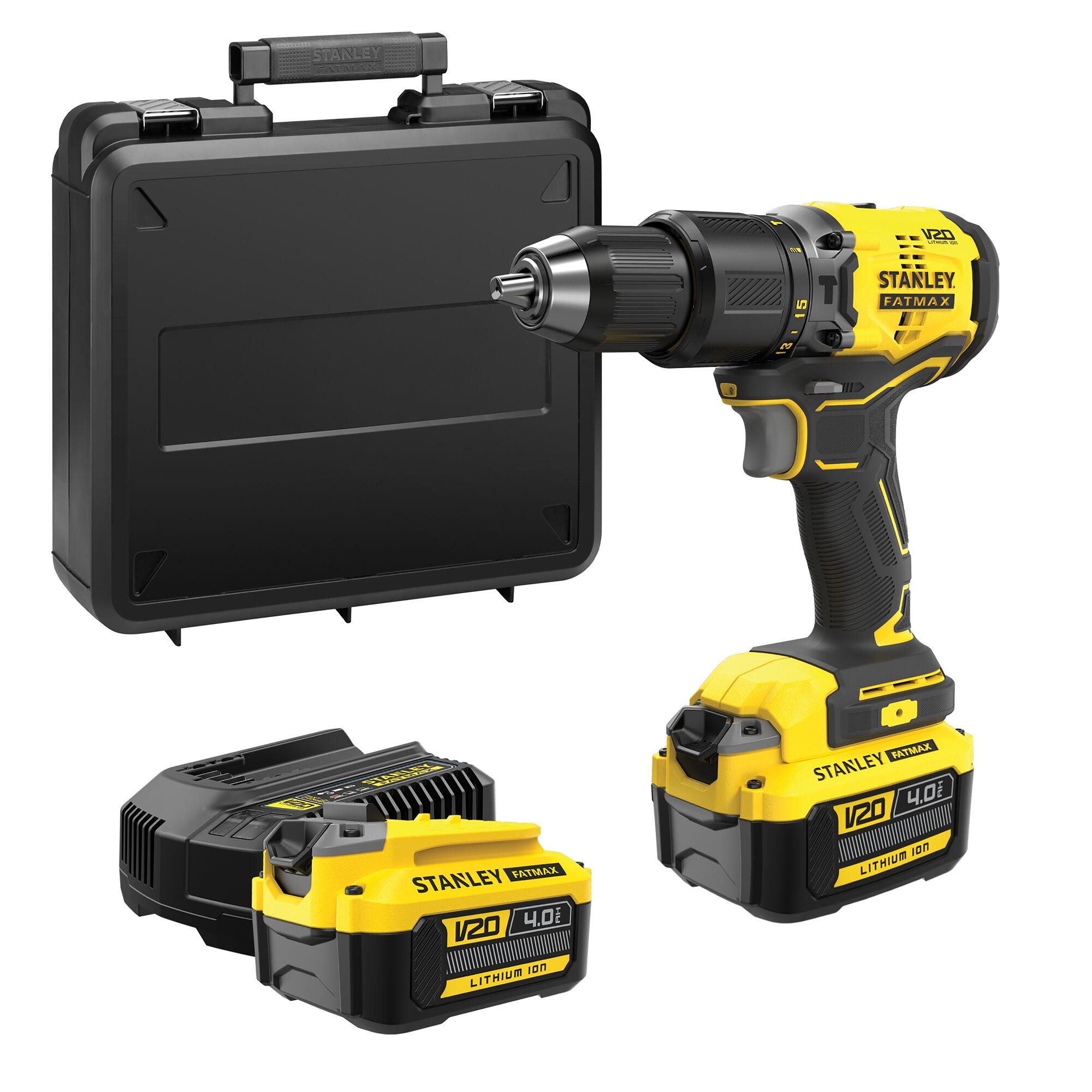Stanley SFMCD715M2K FATMAX® V20 akkus ütvefúró-csavarozó (2 x 4.0 Ah Li-ion akkuval, kofferben) termék fő termékképe