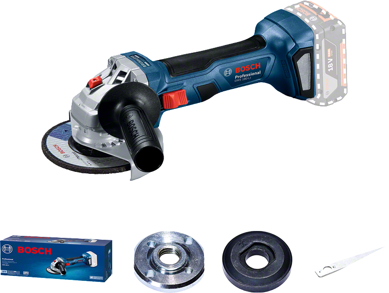Bosch GWS 180-Li akkus szénkefe nélküli sarokcsiszoló (akku és töltő nélkül) termék fő termékképe