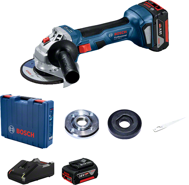 Bosch GWS 180-Li akkus sarokcsiszoló (2 x 4.0 Ah Li-ion akkuval, kofferben) termék fő termékképe