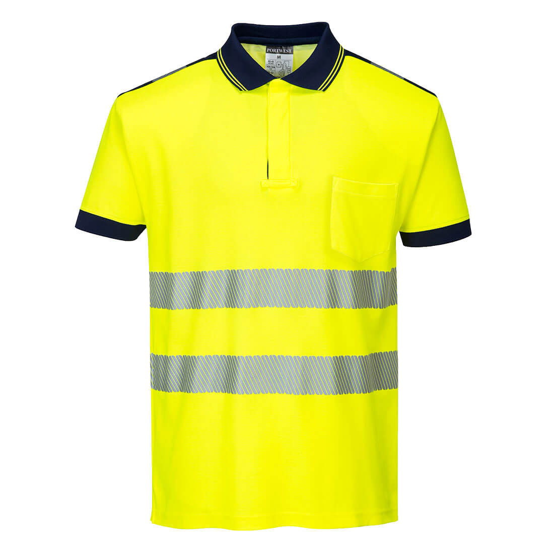 Portwest T180 - PW3 Hi-Vis jól láthatósági pólóing S/S, sárga/tengerészkék termék fő termékképe