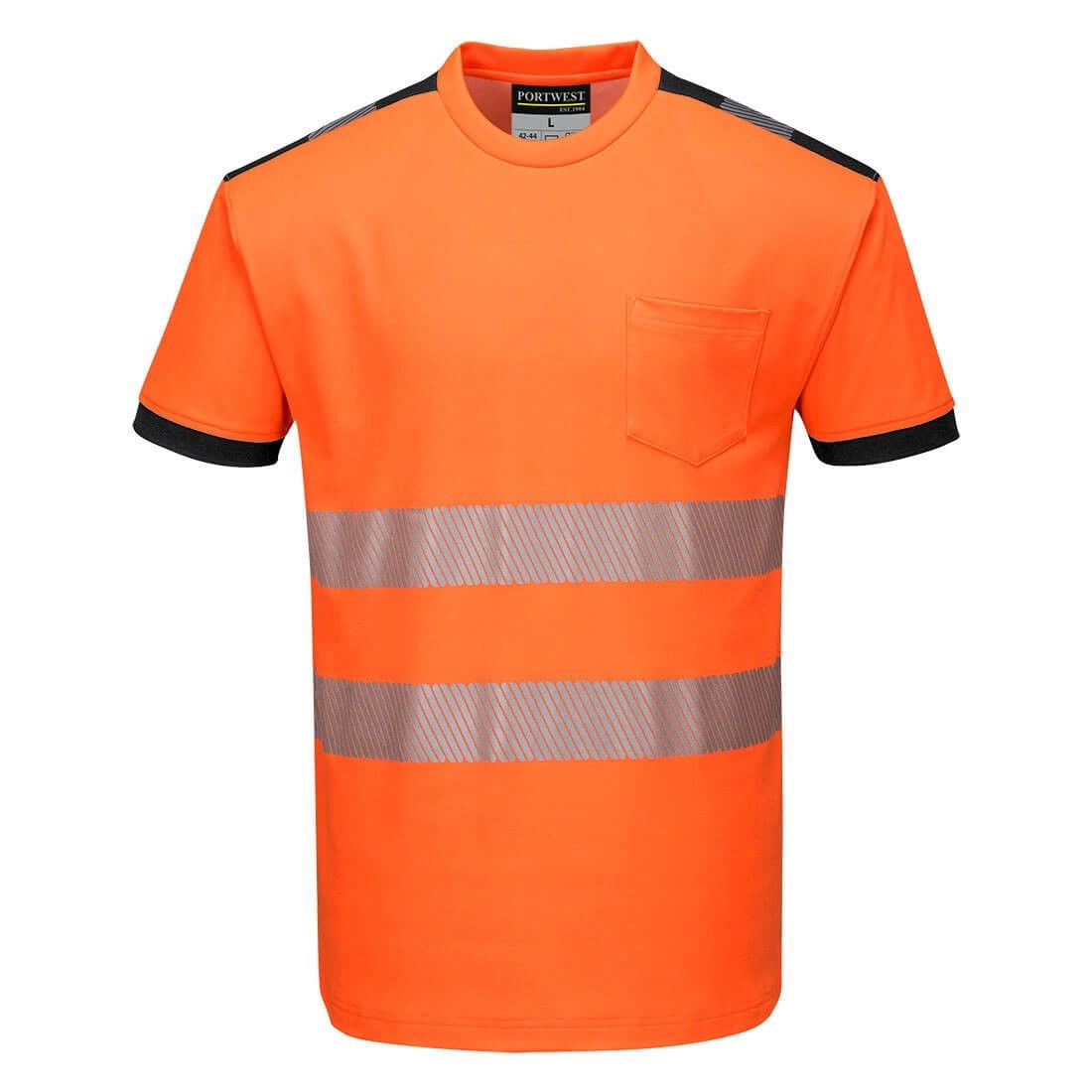 Portwest T181 - PW3 Hi-Vis jól láthatósági póló, narancs/fekete termék fő termékképe